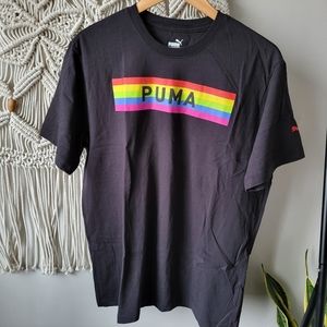 Puma rainbow pride black logo tee Size XL